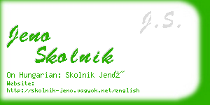 jeno skolnik business card